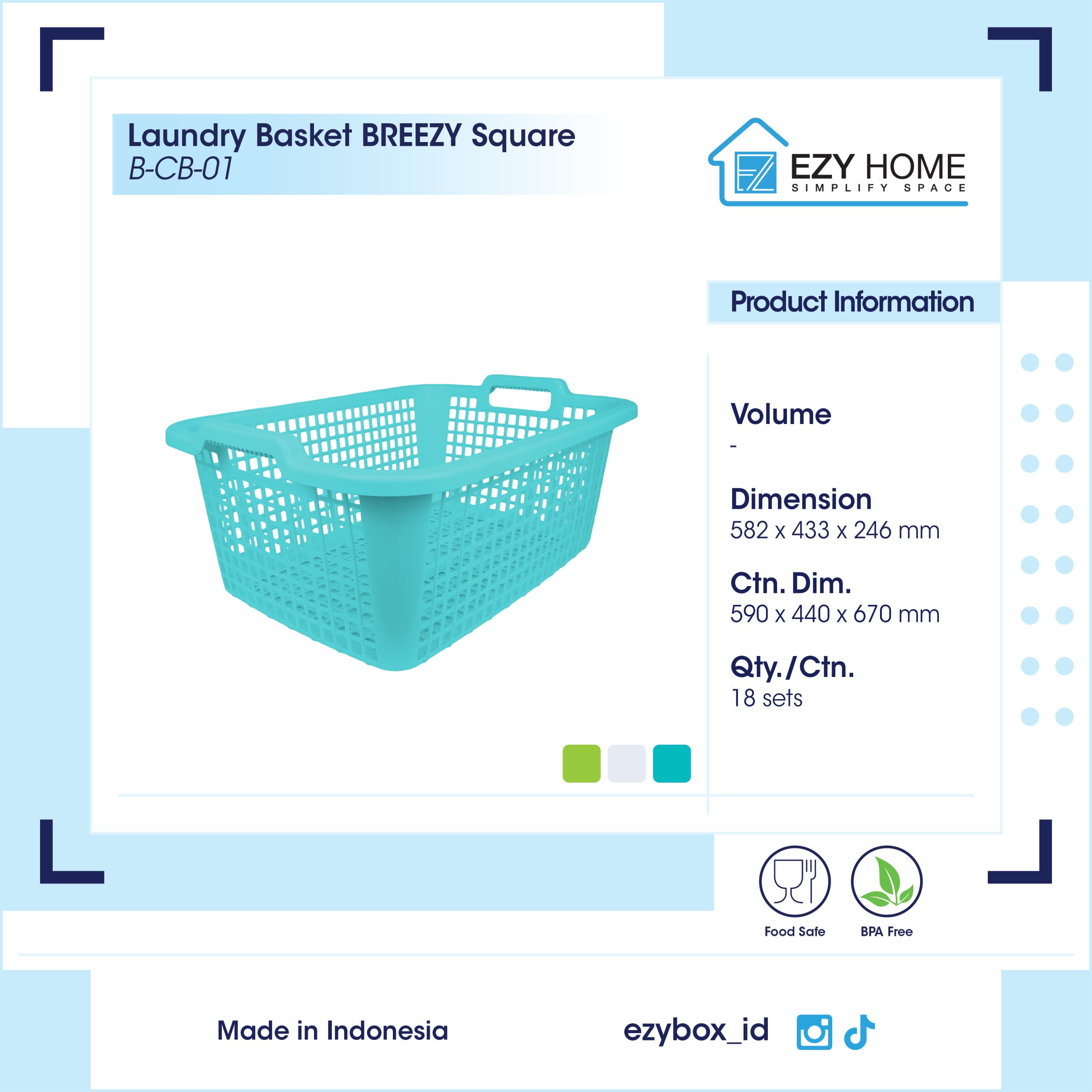 Laundry Basket BREEZY Square