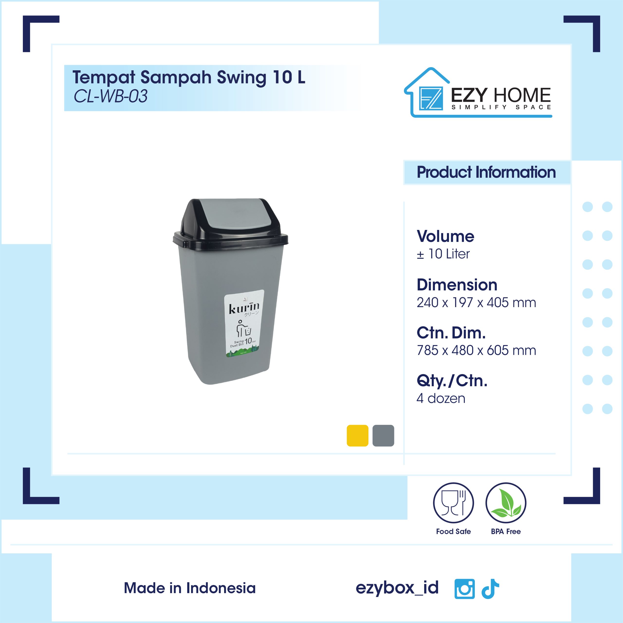 Tempat Sampah Swing 10 L