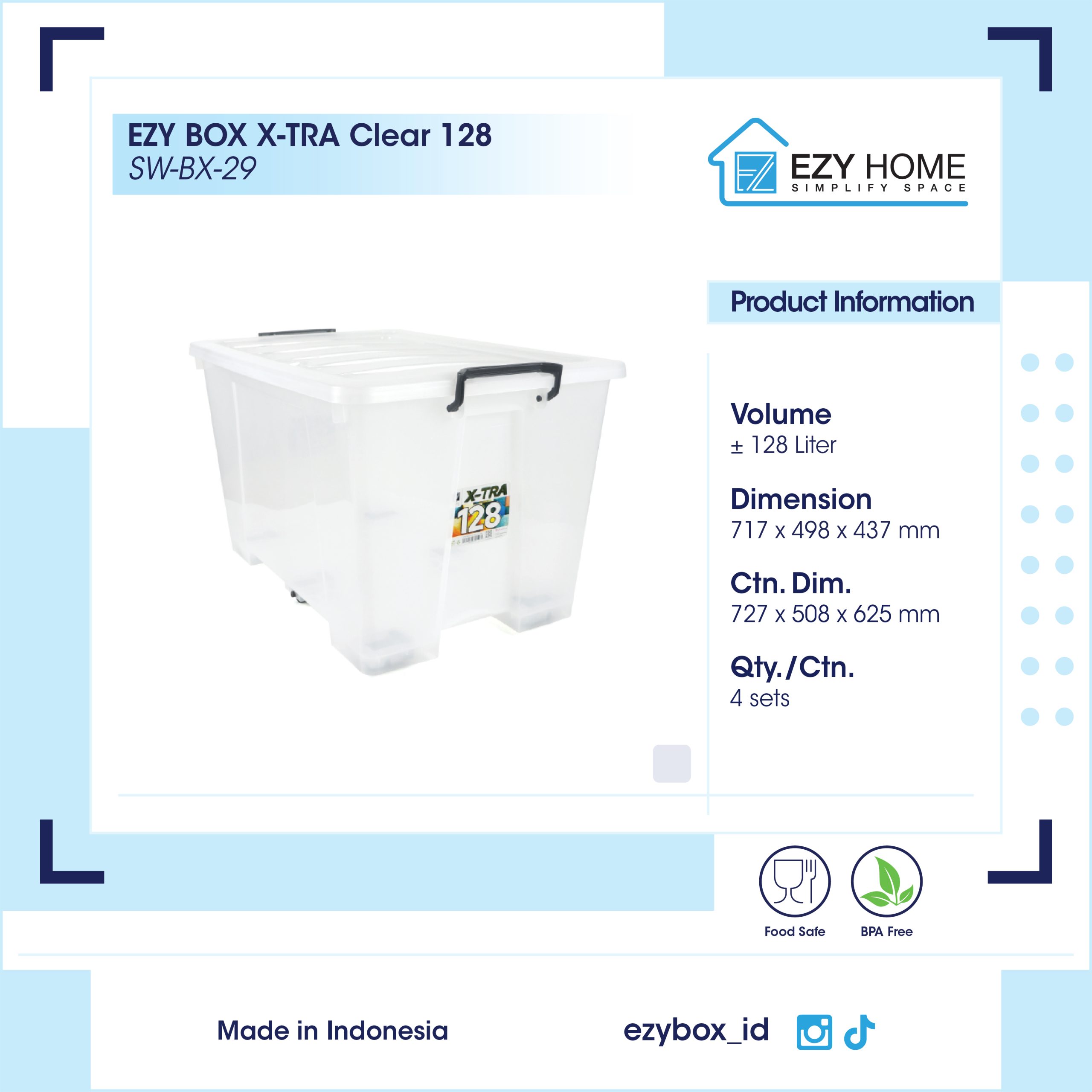EZY BOX X-TRA Clear 128