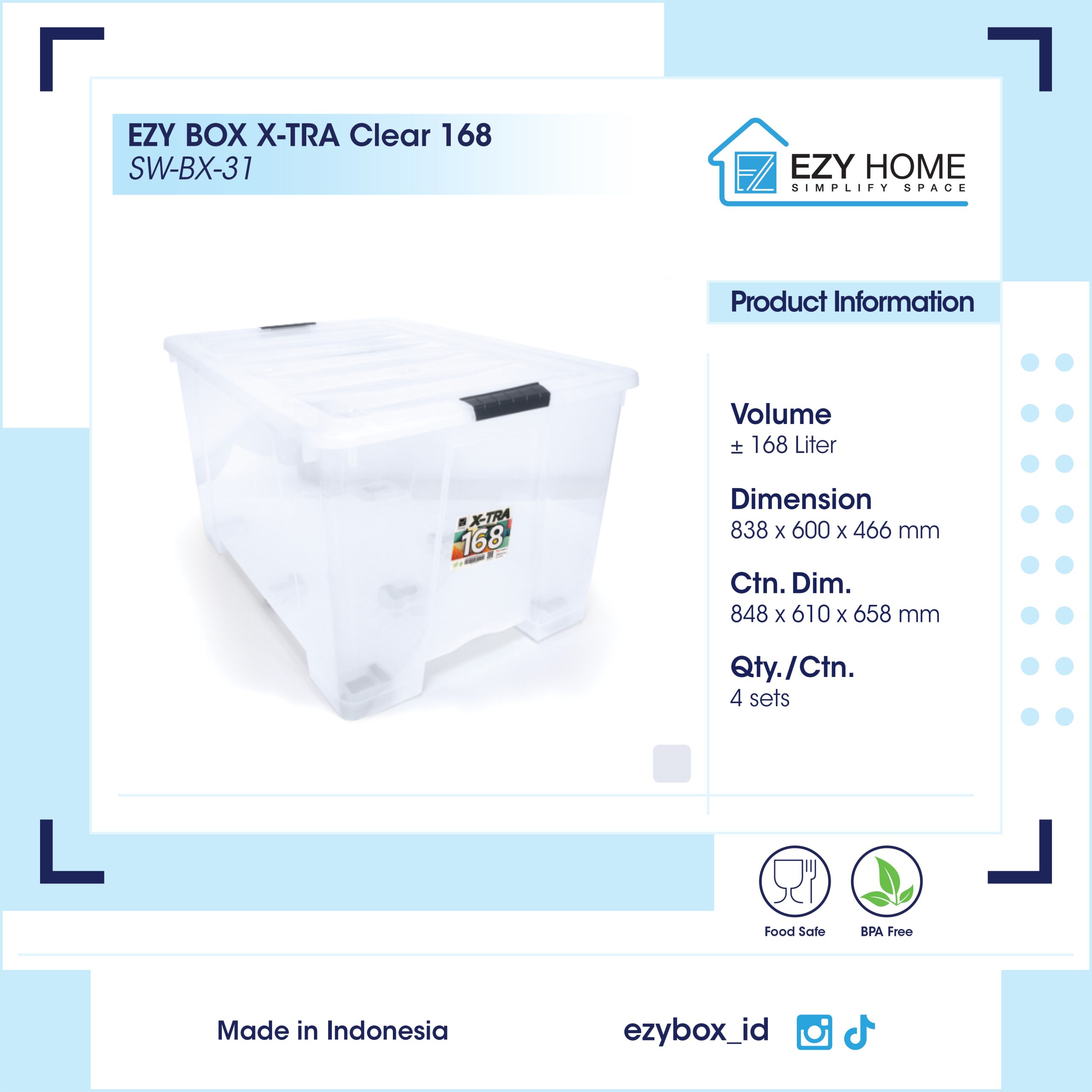 EZY BOX X-TRA Clear 168