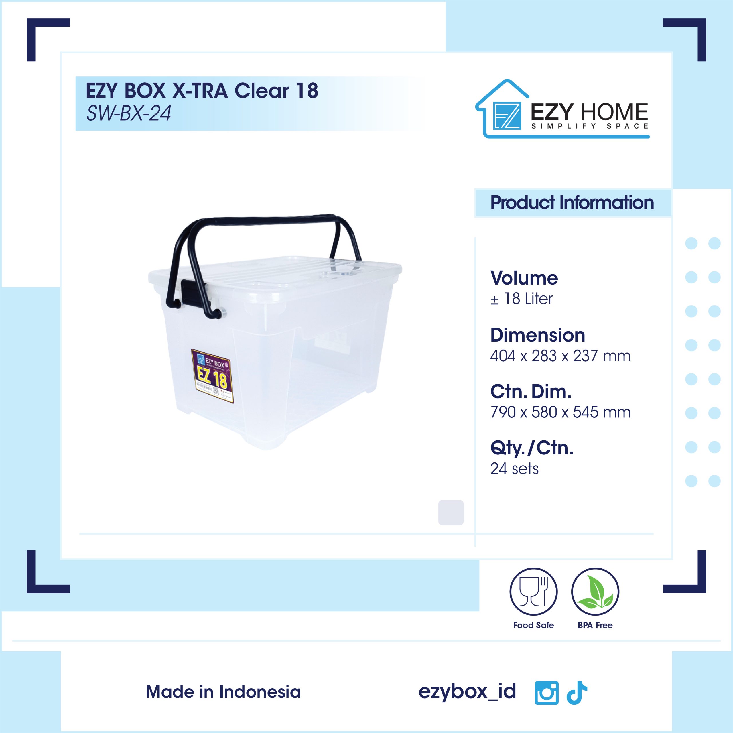 EZY BOX X-TRA Clear 18